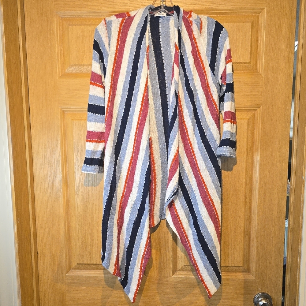 Splendid Vibrant Striped Open Cardigan